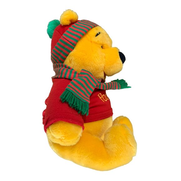 Mattel Winnie The Pooh Plush Stuffed Animal Toy Doll 13 in Tall Seated Red Shirt - Picture 5 of 6